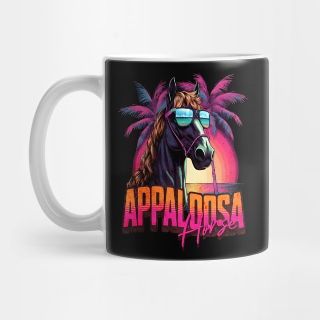 Retro Wave Appaloosa Horse Miami by Miami Neon Designs